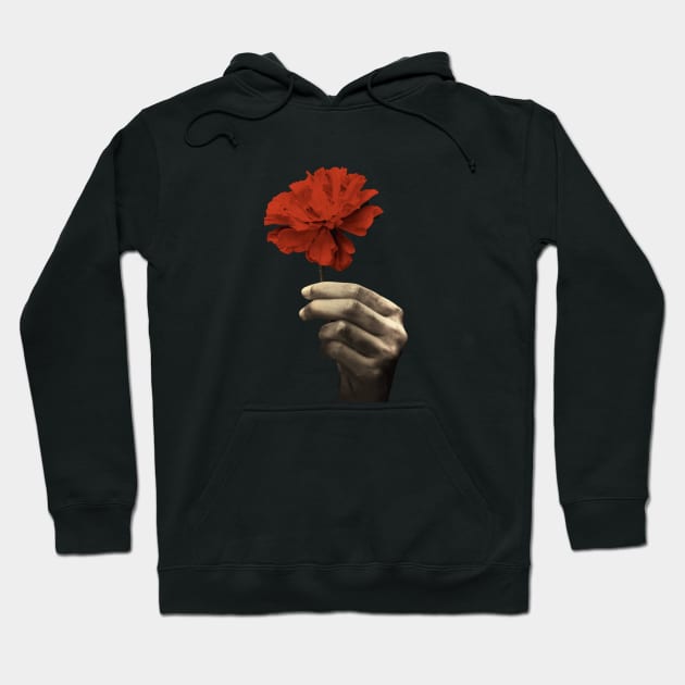 Hadestown Red Flower and Hand| Musical Theatre Gift Hoodie by HuhWhatHeyWhoDat